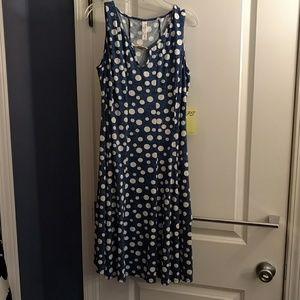Denim look polka dot dress